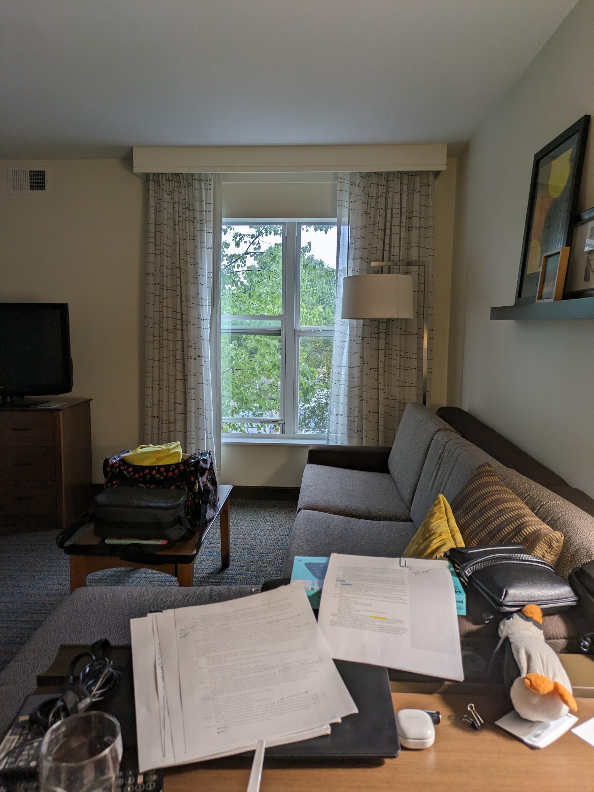 The window for my Solo Writer's Retreat hotel room