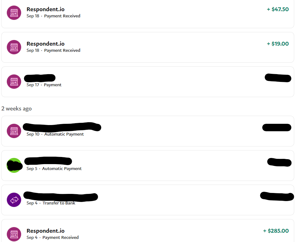 Making money with Respondent, so here's my screenshot as proof