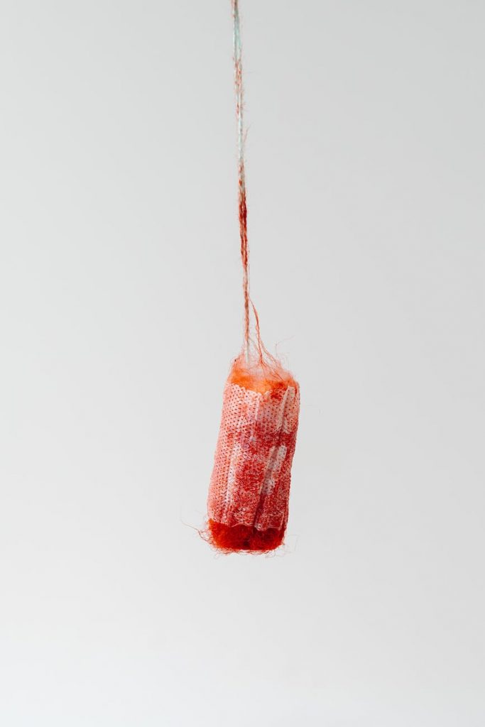 period tax: blood on a tampon