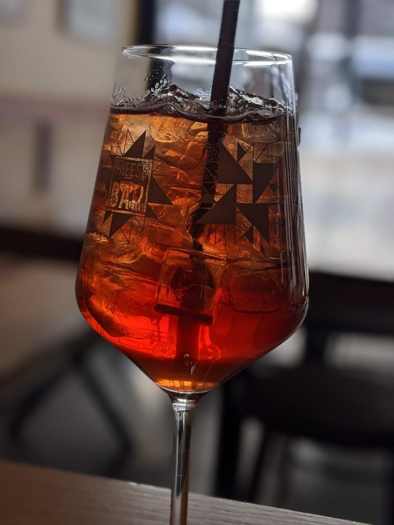 Soda or pop: Cherry spritzer from The Cheese Bar in Des Moines, Iowa