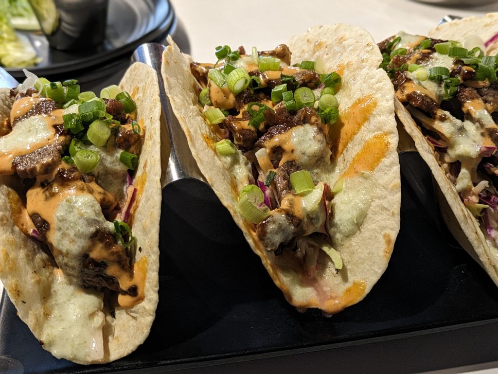 Des Moines cuisine: DZO kalbi tacos close up