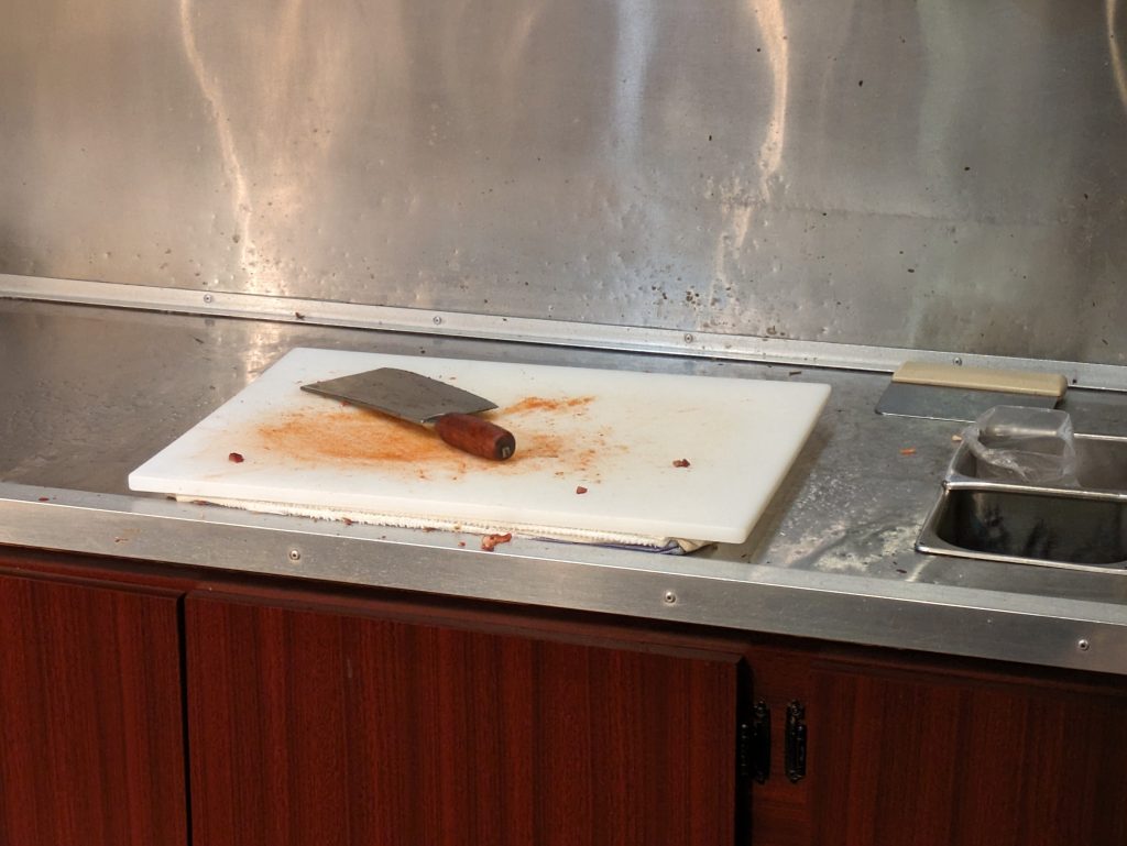 Des Moines: This isn't a horror prop. It's where they chop up duck at Le's.